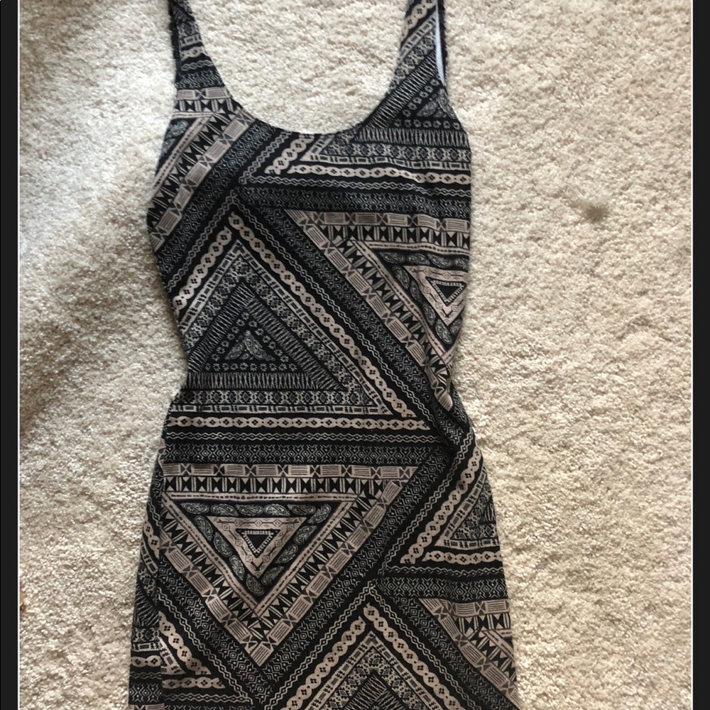 “Tribal” print mini dress